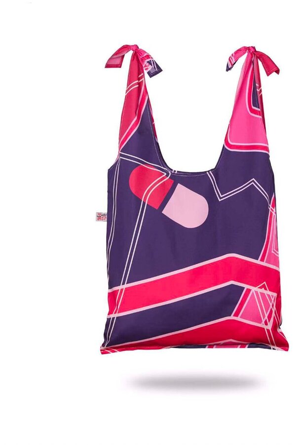 Pink and purple eco tote bag