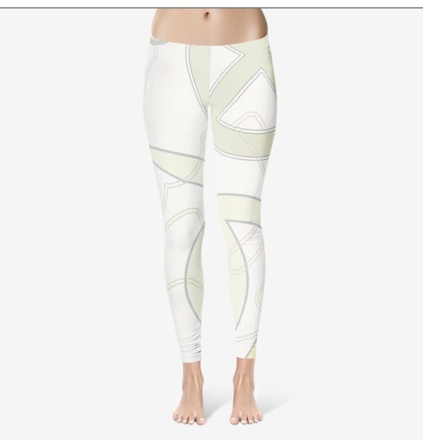 Cream and sage patterned leggings