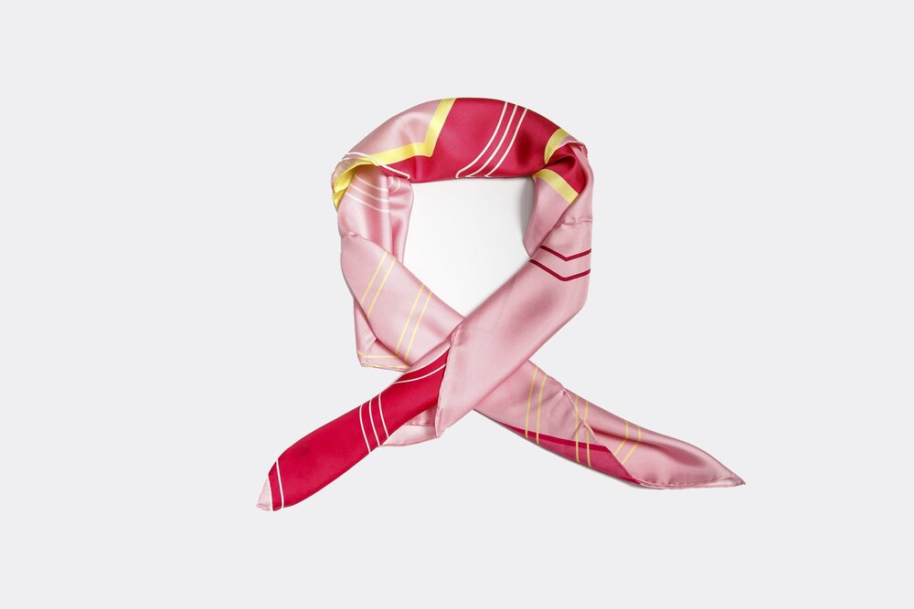 Pink and red silk scarf