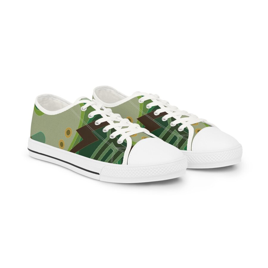 Green patterned sneaker