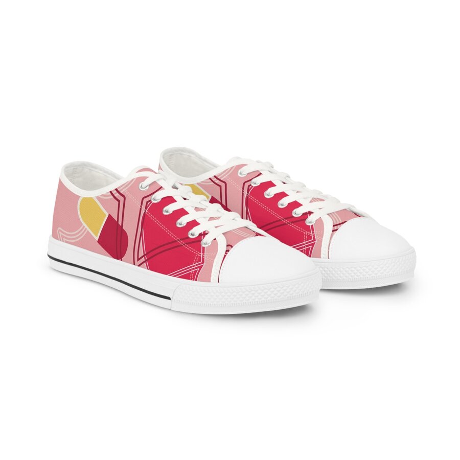 Pink and red patterned sneaker